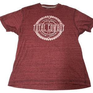 Iron Needle Total Cowboy T Shirt Red Mens L Western Graphic Tee